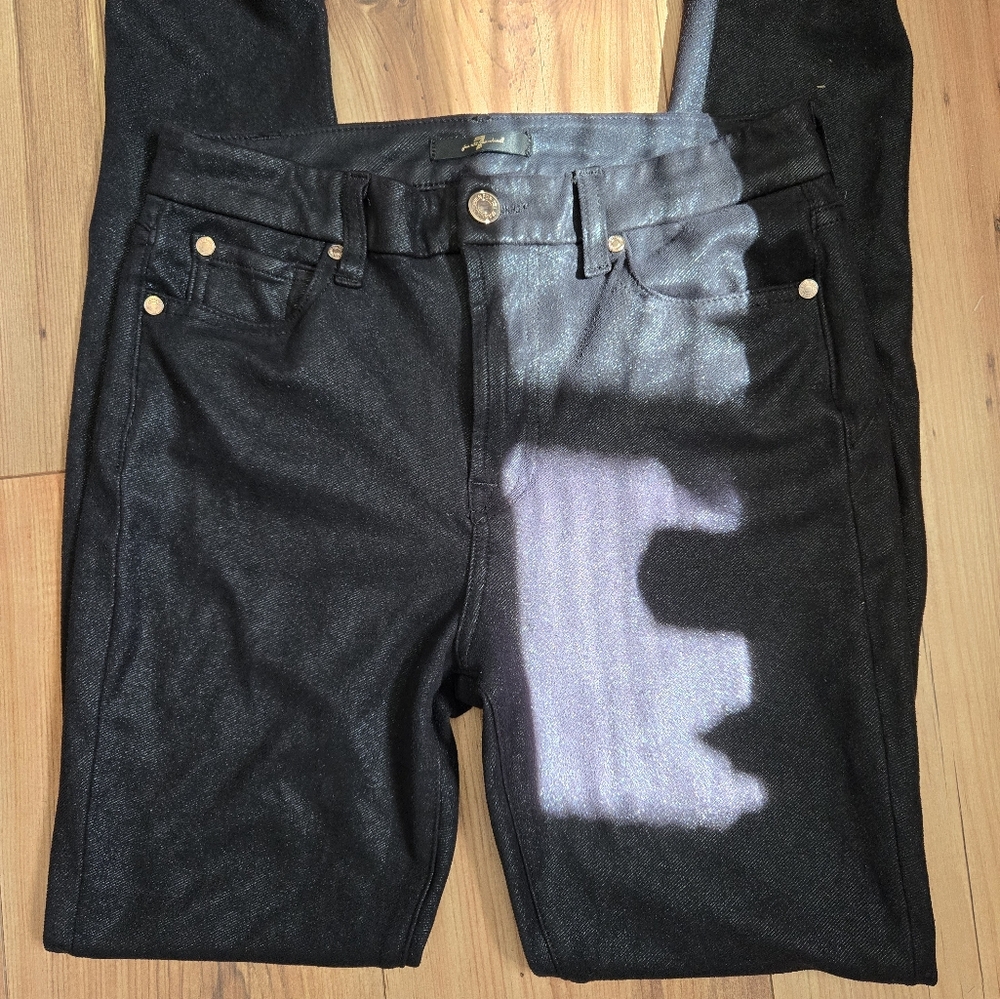7 For All Mankind black Skinny jeans/ legging with sheen Size 28